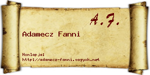 Adamecz Fanni névjegykártya