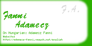 fanni adamecz business card